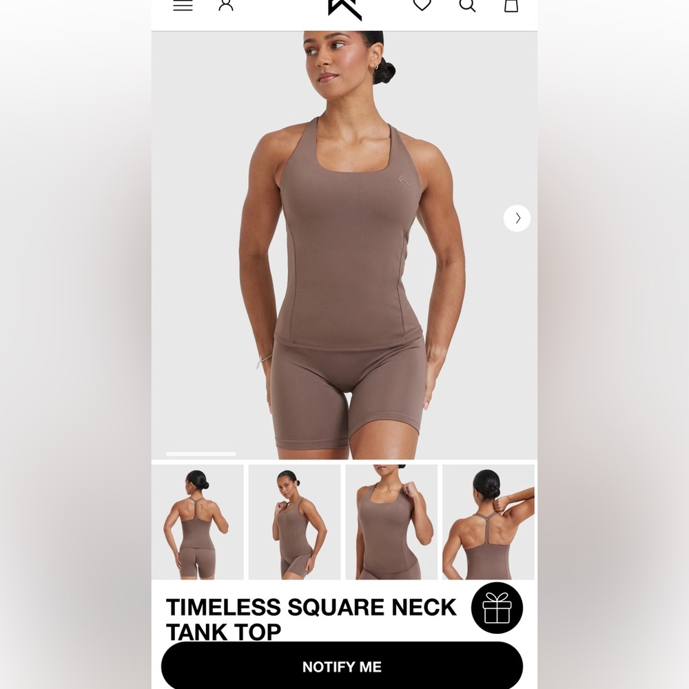 ONER ACTIVE timeless square neck top brown